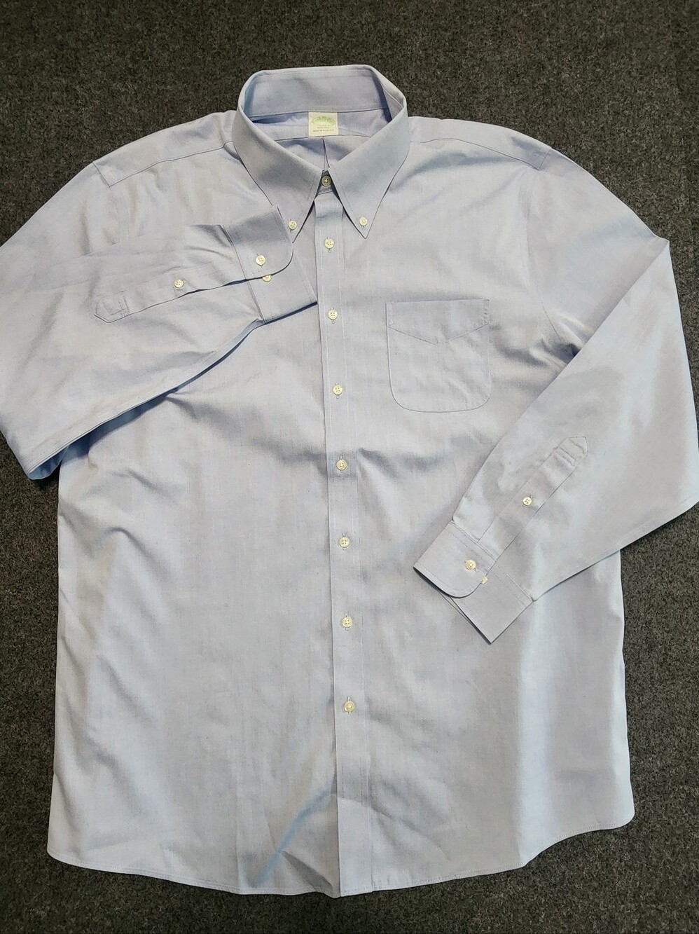 Brooks Brothers Pale Blue Button-Down  Slim Fit Dress Shirt - Picture 12 of 12